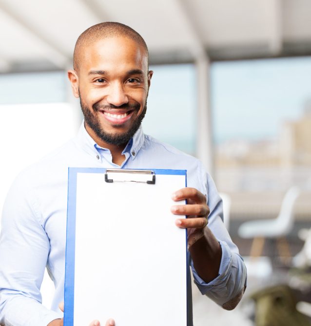black businessman happy expression