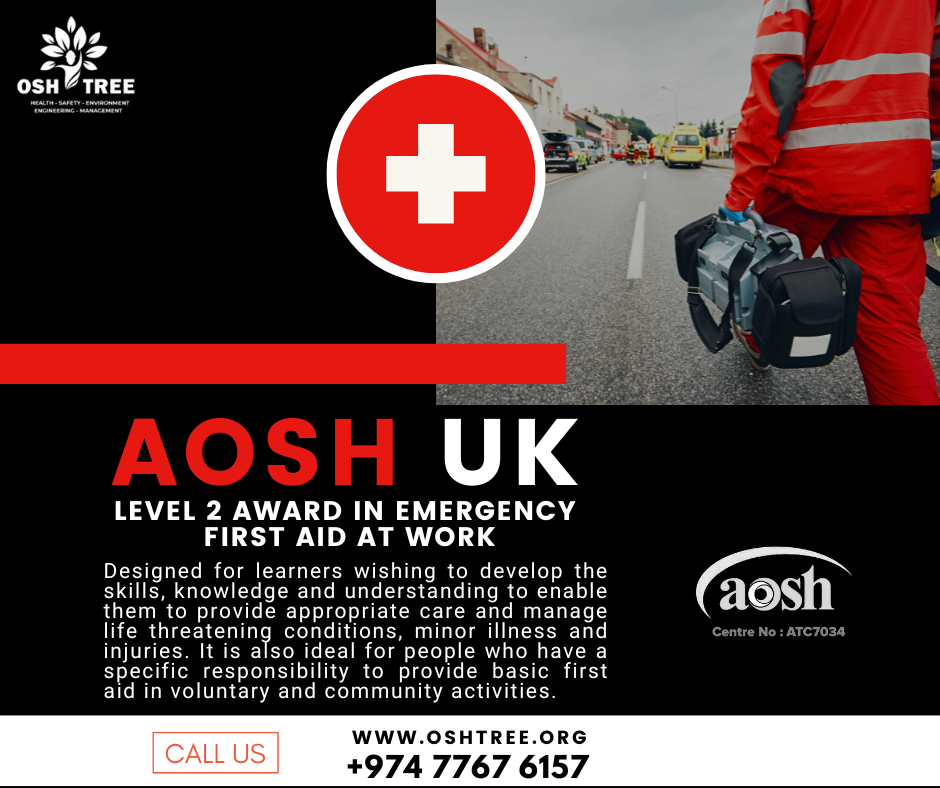 SQUARE AOSH UK LEVEL 2 AWARD IN EMERGENCY FIRST AID AT WORK OSHTREE